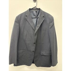 Geoffrey Beene Sport Coat Jacket Mens Black Gray Striped Blend Blazer 3-Button